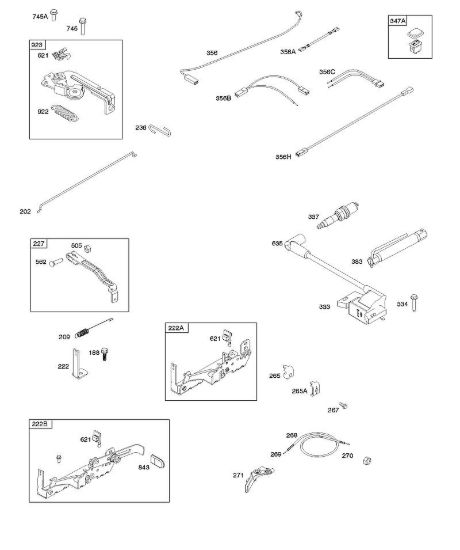 B - Armatura, comandi, sistema elettrico, molla regolatore, accensione, candela di accensione B&S - 09 €¦ 09P702-0054-H1 brand Stihl